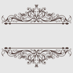Vintage Classical baroque ornament and decorative design element filigree.