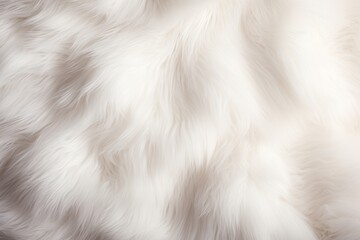 White sheepskin with soft fur. Natural fur for designers Processing concept Production of products
