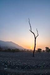 Sunrise at Jayanti river bed inside Buxa Tiger Reserve, India.