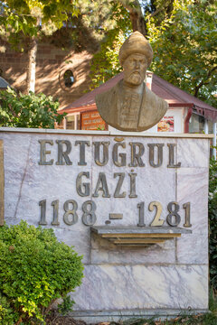 Ertugrul ghazi monument in front of celebi sultan mehmet mosque