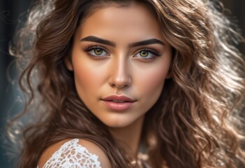 A Portrait Of Breathtakingly Gorgeous, Exotic, Beautiful Woman.
