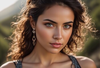 Fototapeta premium A Portrait Of Breathtakingly Gorgeous, Exotic, Beautiful Woman. 