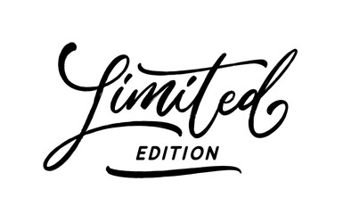 Limited Edition, vector hand drawn lettering. Handwritten calligraphic text design for label and tag.