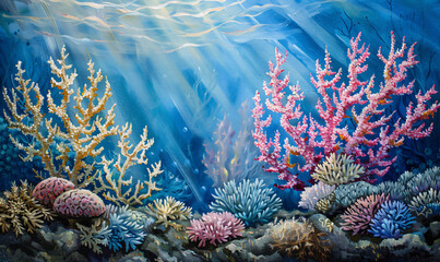 Fototapeta na wymiar coral in the sea-generative aI