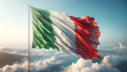 Ilustración Bandera de Italia - obrazy, fototapety, plakaty