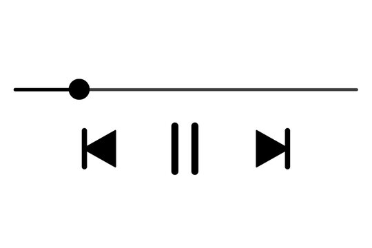 Media music video player interface icon isolated on white and transparent background. multimedia play black icon flat style vector illustration