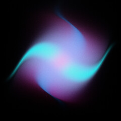 Abstract twisting Color background. Swirling Neon Colors on black. Grainy Abstract Neon colors. 