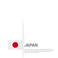 Japan flag background. State patriotic japanese banner, cover. Document template with japan flag on white background. National poster. Business booklet. Vector illustration, simple laconic design