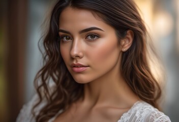 Naklejka premium A Portrait Of Breathtakingly Gorgeous, Exotic, Beautiful Woman. 