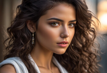 Naklejka premium A Portrait Of Breathtakingly Gorgeous, Exotic, Beautiful Woman. 