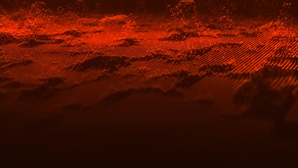 Technology background . Futuristic point wave. Abstract digital wave of particles. Dark background. Connection structure. 3d