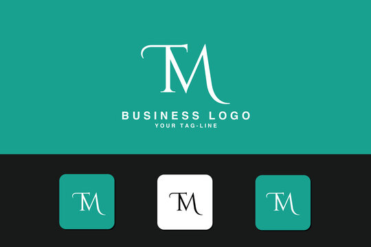 Alphabet Letters tm, mt, Initials Logo Monogram