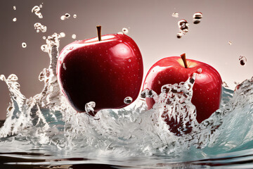 Äpfel die in Wasser fallen Nahaufnahme Hintergrund - 767830979