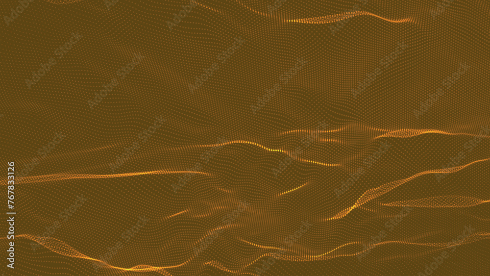 Poster abstract digital particle wave. futuristic dotted wave. big data digital code. technology or science