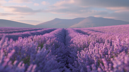 huge lavender fields stretching as far as a human eye can see