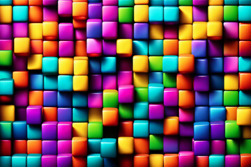 Bunter Fraktal Quadrat Hintergrund mit Farbverlauf - 767833148