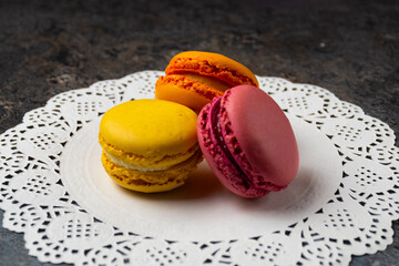 Macaroons on a table
