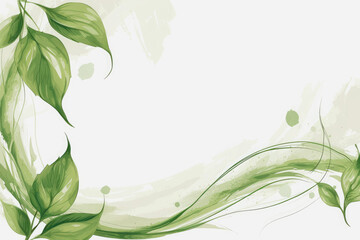 Fototapeta na wymiar Abstract illustration Flora frame on white background.