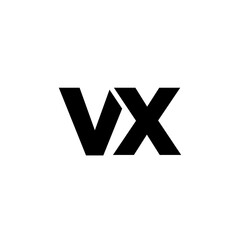 Letter V and X, VX logo design template. Minimal monogram initial based logotype.