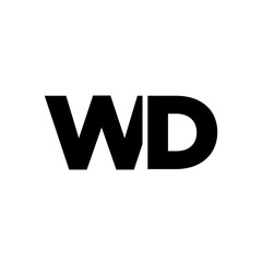Letter W and D, WD logo design template. Minimal monogram initial based logotype.