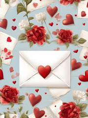 Love letter with roses