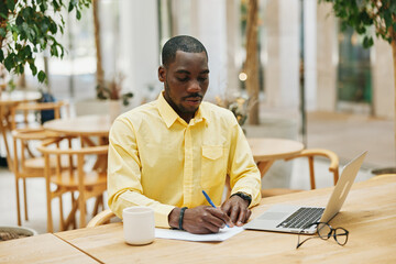 Laptop man job person professional office sitting young businessman work entrepreneur lifestyle...