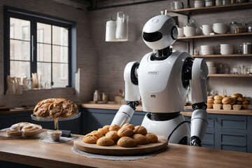 Roboter als Bäcker in der Backstube - 767836917