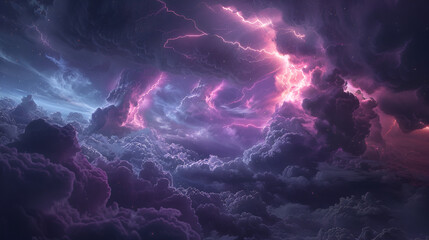 Lightning storm cloud - obrazy, fototapety, plakaty