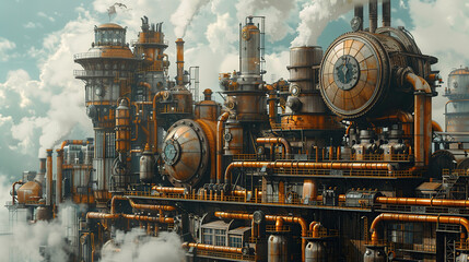 construction, vintage background, products, enginer, generative, ai, steampunk, background,