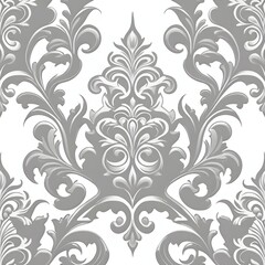 rococo pattern white background design.