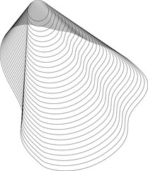 Dynamic circle fluid forms made of line