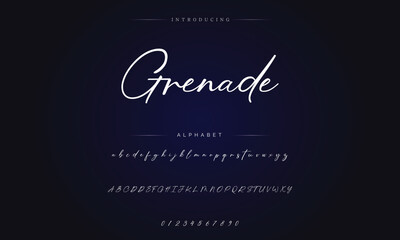 Lettering signature font isolated on background. brus style alphabet. Vector logo letters.