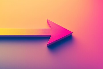 A pink and yellow arrow pointing to the right on a matching pink and yellow background.