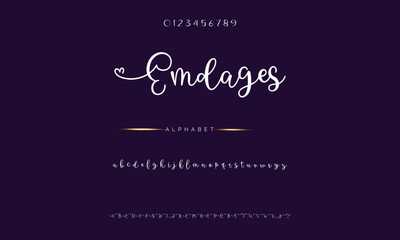 Lettering signature font isolated on background. brus style alphabet. Vector logo letters.