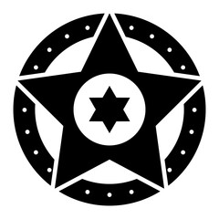   Sheriff Badge glyph icon