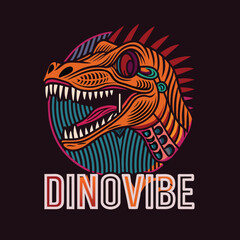 Dino head t shirt design