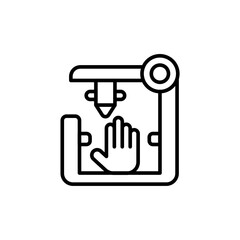 3D printer outline icons, accounting minimalist vector illustration ,simple transparent graphic element .Isolated on white background