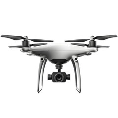 Cutting-edge drone with built-in camera isolated on white or transparent background