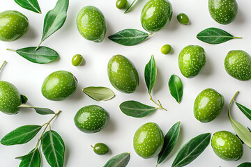 set of green olives