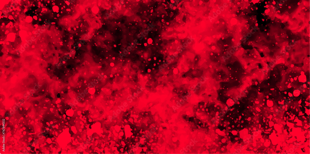 Fototapete Abstract dynamic particles with soft Red clouds on dark background. Defocused Lights and Dust Particles. Watercolor wash aqua painted texture grungy design.