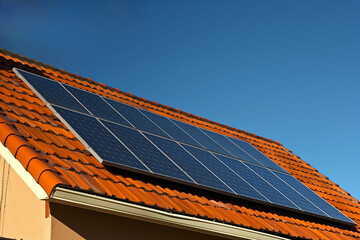 Solar panels on the roof