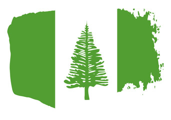 Norfolk Island flag with palette knife paint brush strokes grunge texture design. Grunge brush stroke effect