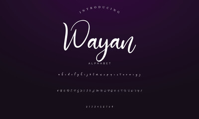 Lettering signature font isolated on background. brus style alphabet. Vector logo letters.