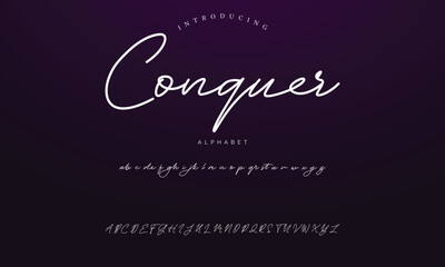 Lettering signature font isolated on background. brus style alphabet. Vector logo letters.