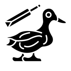 Duck cricket glyph icon