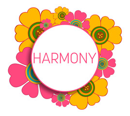 Harmony Floral White Circular Text 