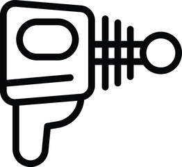 Futuristic sidearm icon outline vector. Lightning pistol. Beam laser gun
