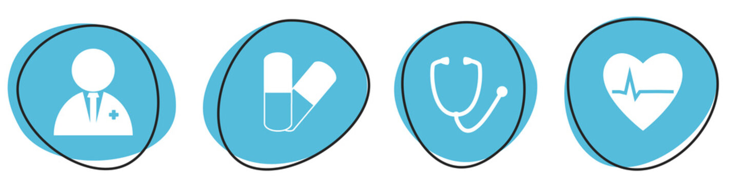 3 blaue Kontakt Icons - Button Banner