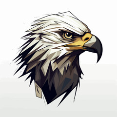 Fototapeta premium Eagle | Minimalist and Simple Line White background - Vector illustration