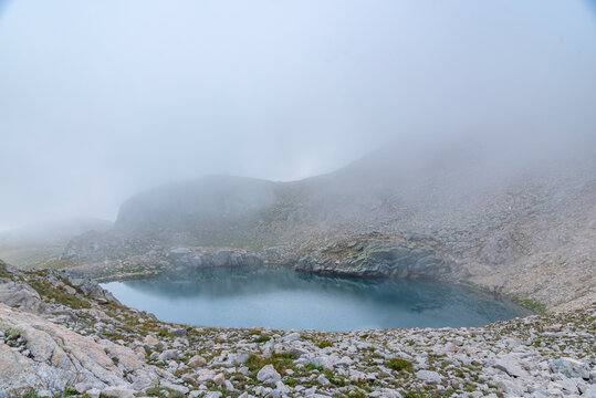 uludag glacial lake trekking and camping point reflection of the lake fog cloudy sky wonderful images of nature